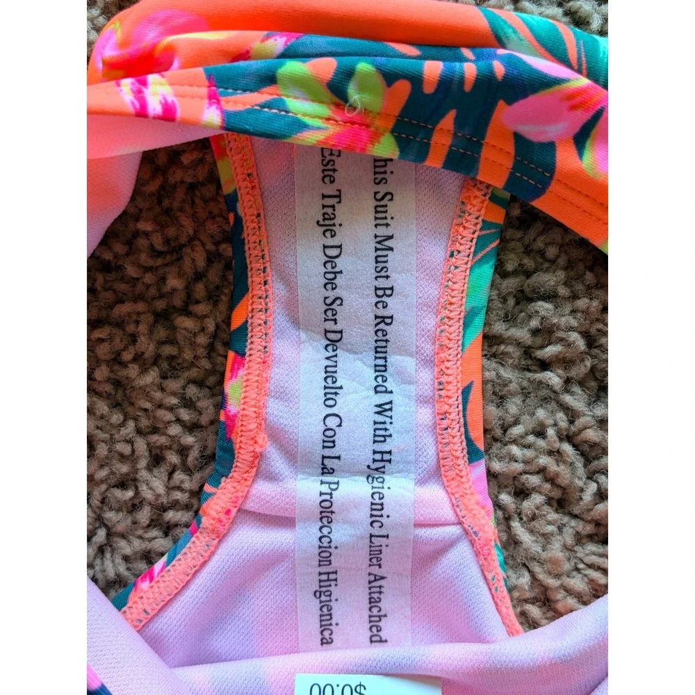 Art Class Vibrant Tropical Hawaiian Floral Bikini 2pc Bathing Swim Suit XS NWT